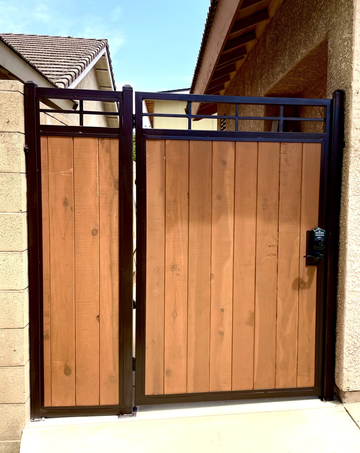 Custom double wood gate