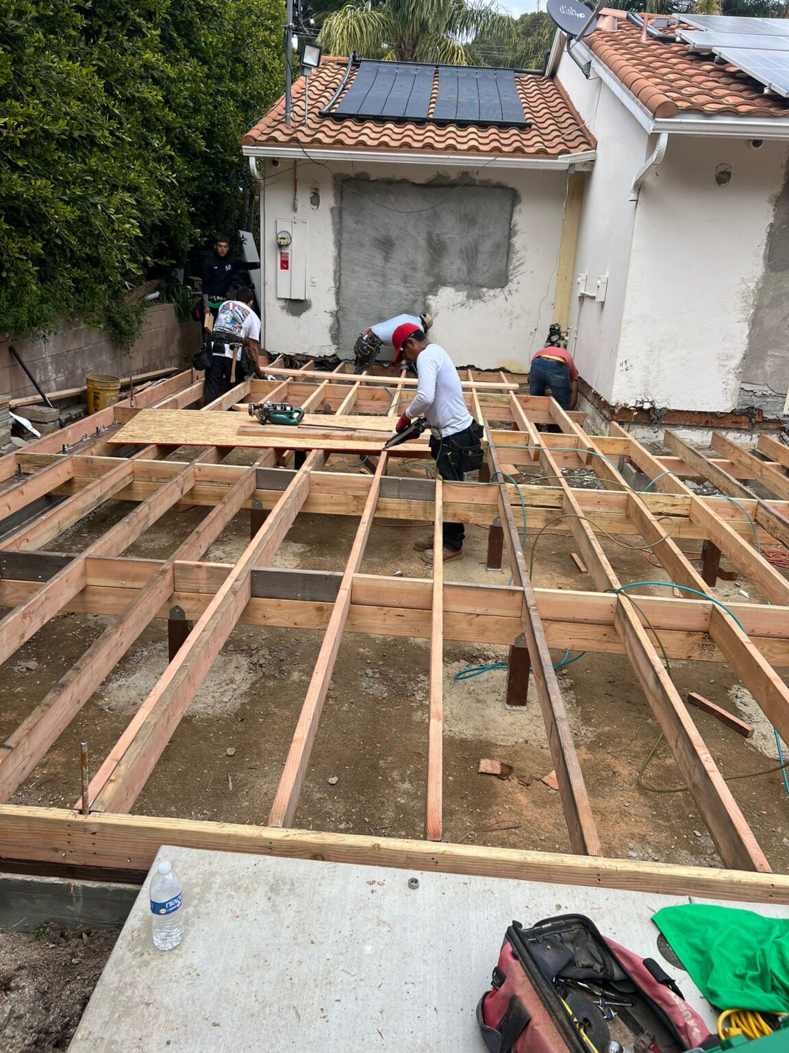 Floor joists for a home addition